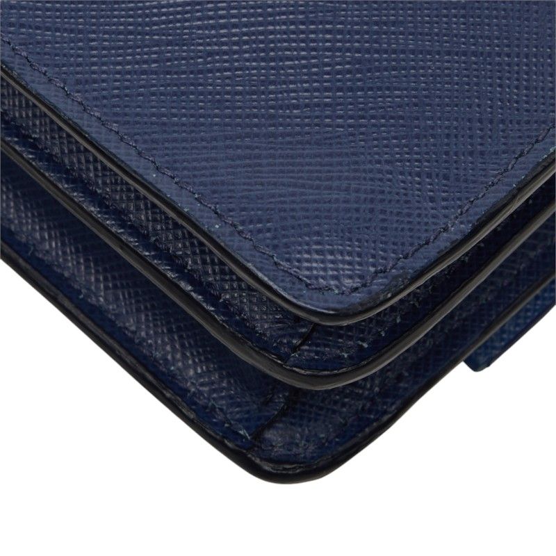 Prada Saffiano Crossbody Shoulder Bag Navy Blue Leather — view 6