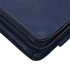 Prada Saffiano Crossbody Shoulder Bag Navy Blue Leather — view 6