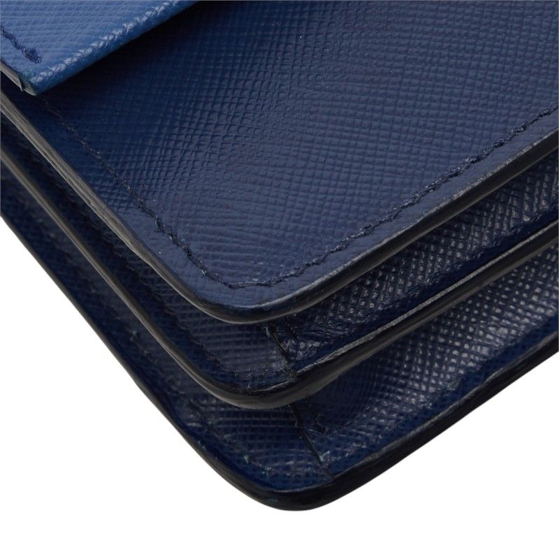 Prada Saffiano Crossbody Shoulder Bag Navy Blue Leather — view 5
