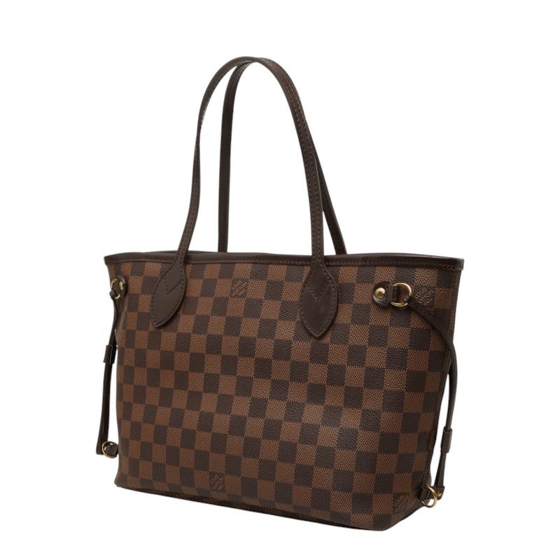 Louis Vuitton Damier Neverfull PM Tote Bag Brown Leather — view 2