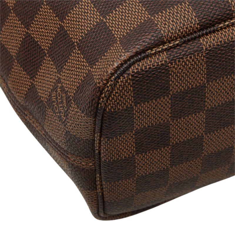 Louis Vuitton Damier Neverfull PM Tote Bag Brown Leather — view 6