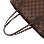 Louis Vuitton Damier Neverfull PM Tote Bag Brown Leather — view 8