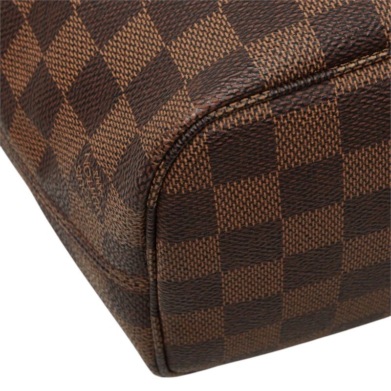 Louis Vuitton Damier Neverfull PM Tote Bag Brown Leather — view 4
