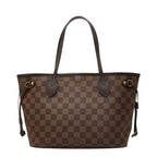 Louis Vuitton Damier Neverfull PM Tote Bag Brown Leather