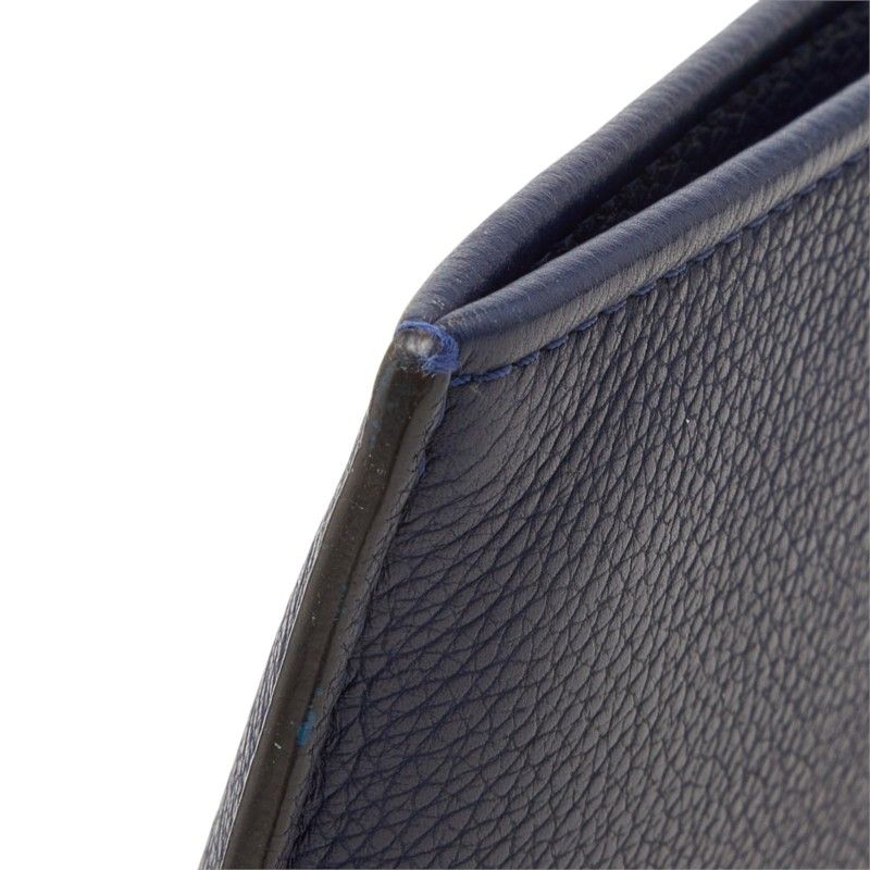 Louis Vuitton Pochette Jules PM Clutch Flat Pouch Navy Taurillon Leather — view 5