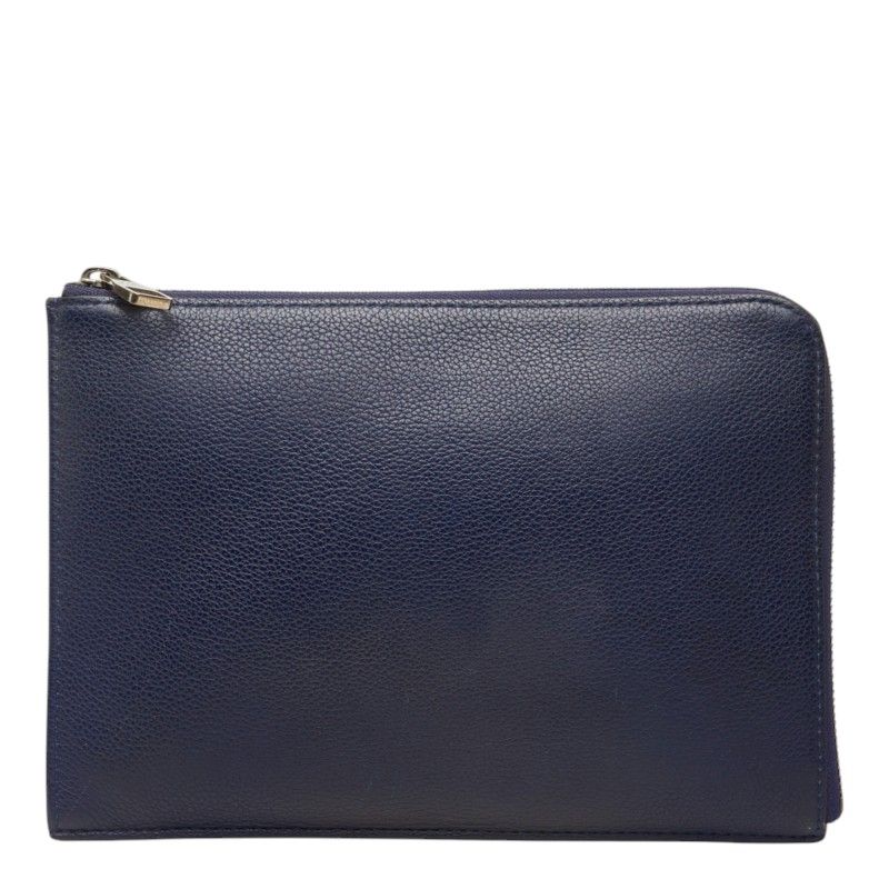 Louis Vuitton Pochette Jules PM Clutch Flat Pouch Navy Taurillon Leather