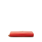 Prada Zip Around Wallet Red Gold Vitello Move Leather — view 3