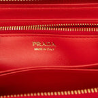Prada Zip Around Wallet Red Gold Vitello Move Leather — view 5