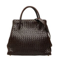 Bottega Veneta Intrecciato 2-Way Shoulder Bag Brown Leather