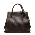 Bottega Veneta Intrecciato 2-Way Shoulder Bag Brown Leather