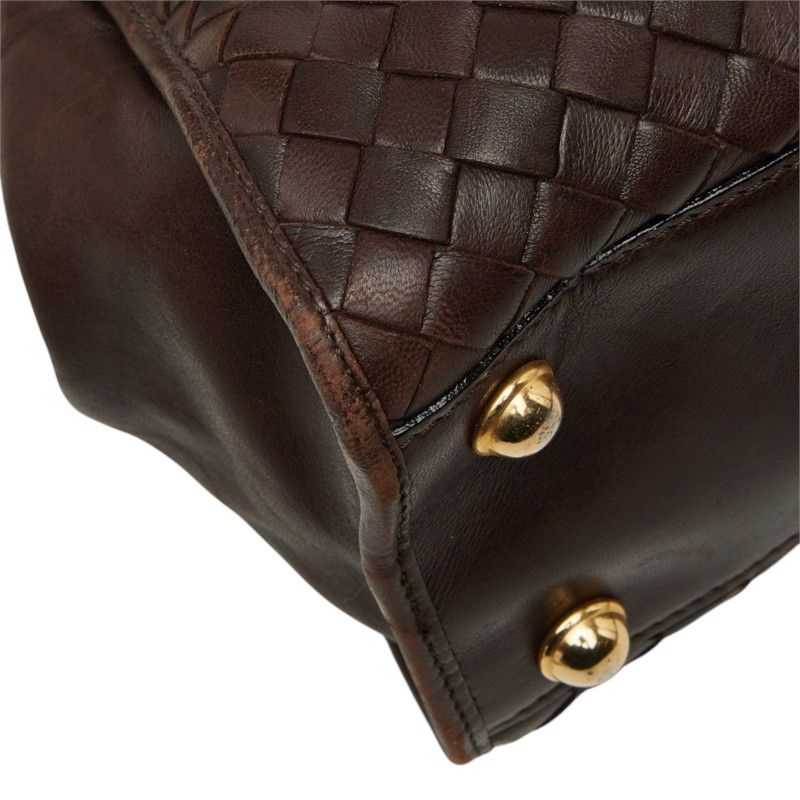 Bottega Veneta Intrecciato 2-Way Shoulder Bag Brown Leather — view 7