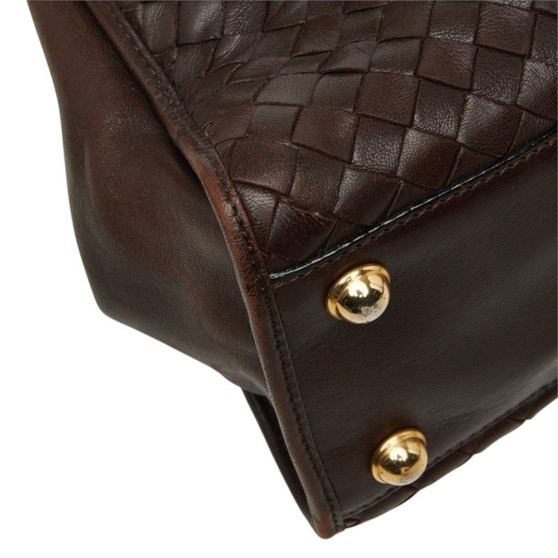 Bottega Veneta Intrecciato 2-Way Shoulder Bag Brown Leather — view 5