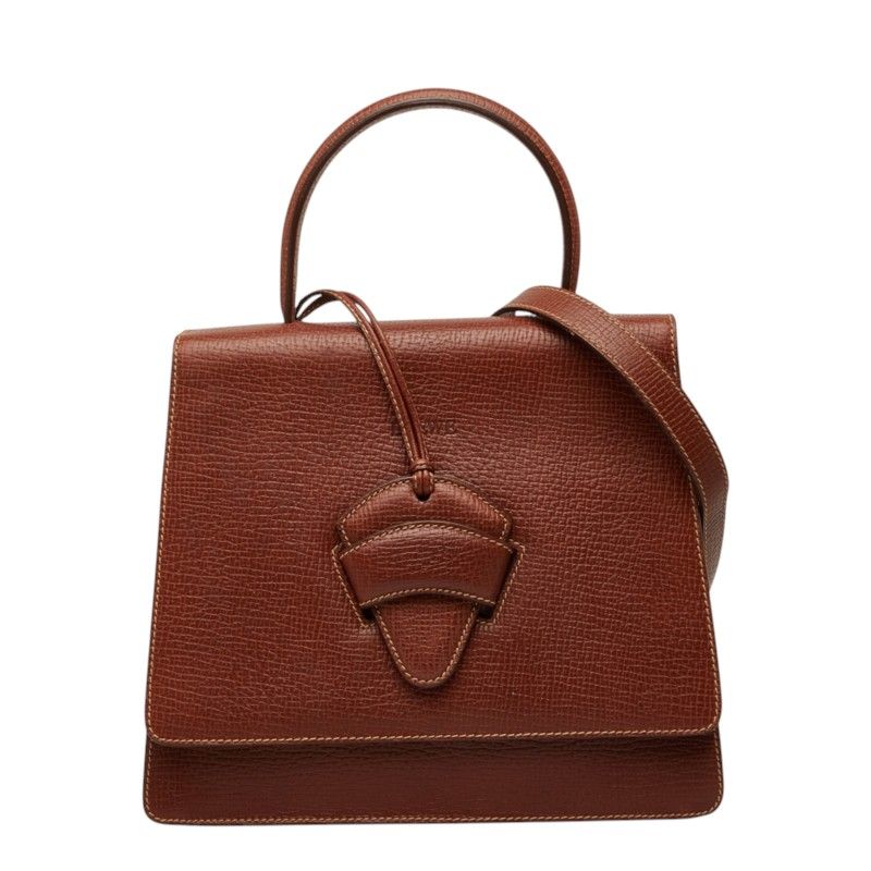 Loewe Barcelona 2-Way Shoulder Bag Brown Leather