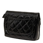 Chanel CC Logo Quilted Pouch Makeup Black Patent — view 2