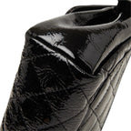 Chanel CC Logo Quilted Pouch Makeup Black Patent — view 4