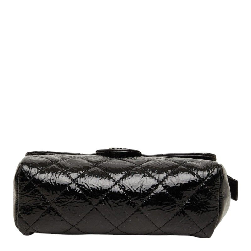 Chanel CC Logo Quilted Pouch Makeup Black Patent — view 3