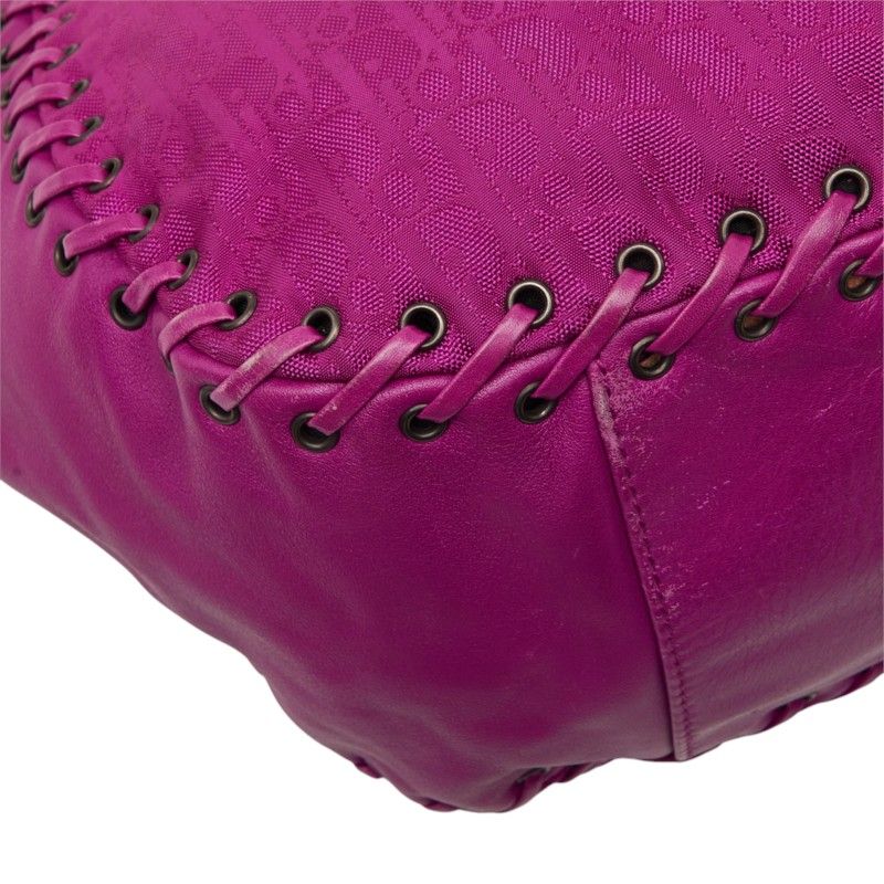 Dior Trotter Oblique Tote Bag Pink Purple Nylon Leather — view 7