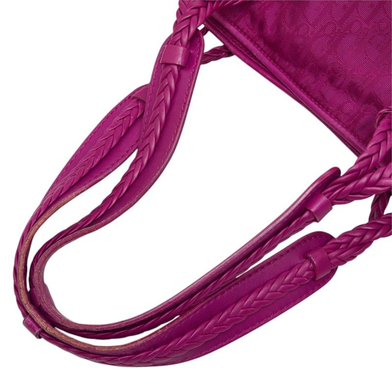 Dior Trotter Oblique Tote Bag Pink Purple Nylon Leather — view 8