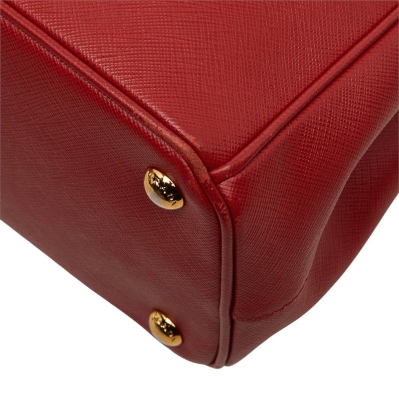 Prada Saffiano Galleria 2-Way Shoulder Bag Red Leather — view 4