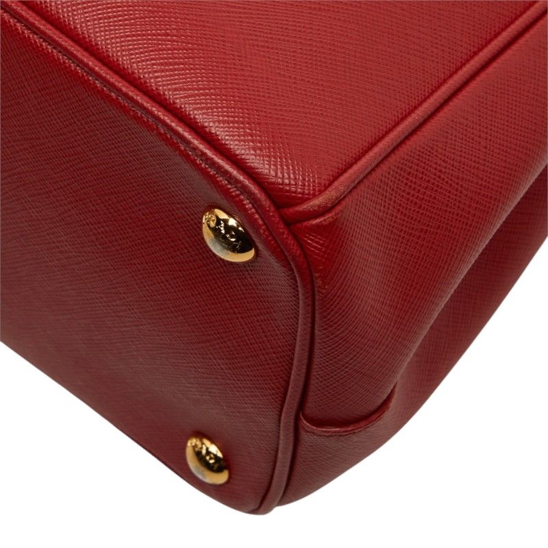 Prada Saffiano Galleria 2-Way Shoulder Bag Red Leather — view 6