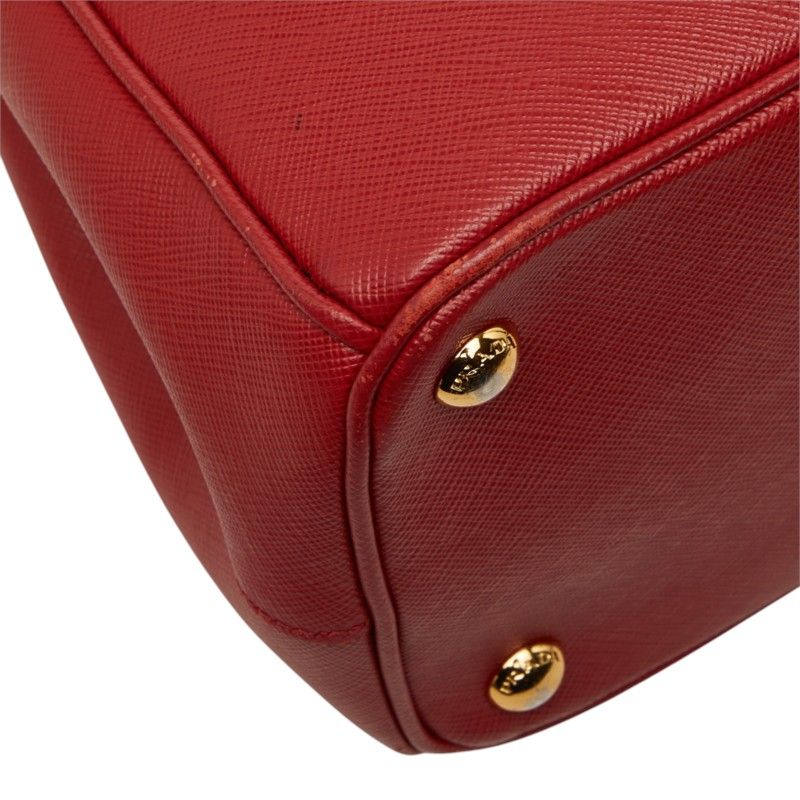 Prada Saffiano Galleria 2-Way Shoulder Bag Red Leather — view 5