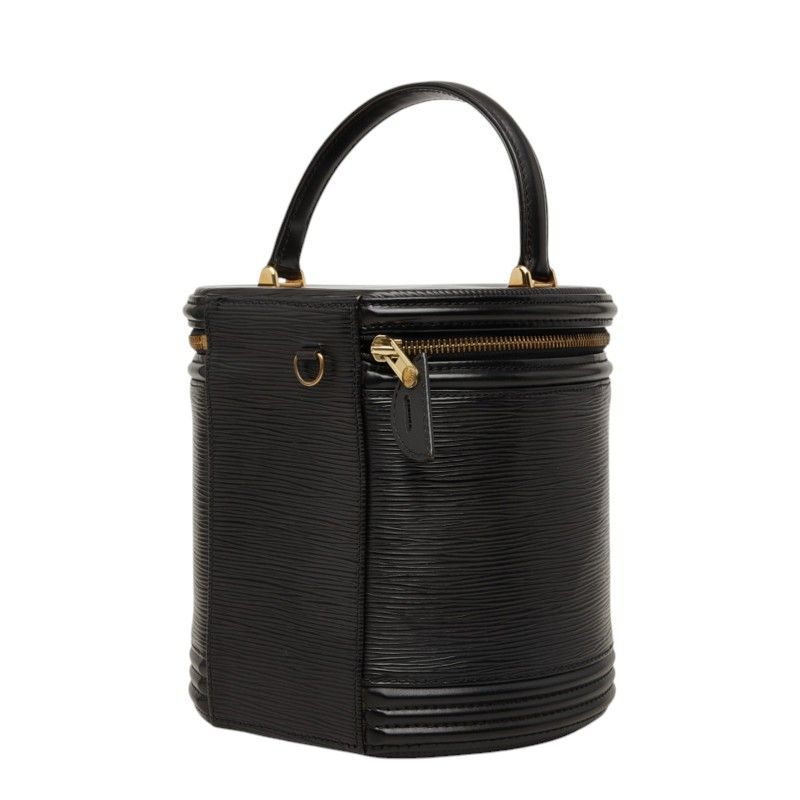 Louis Vuitton Epi Cannes Handbag Vanity Bag Top Handle Noir Black Leather — view 2