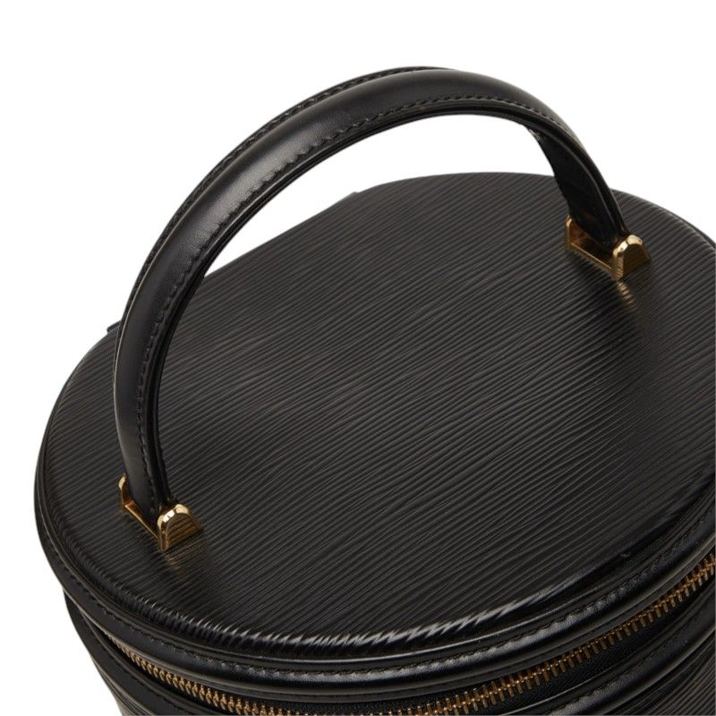 Louis Vuitton Epi Cannes Handbag Vanity Bag Top Handle Noir Black Leather — view 6