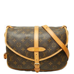 Louis Vuitton Monogram Saumur 30 Crossbody Shoulder Bag Brown Leather