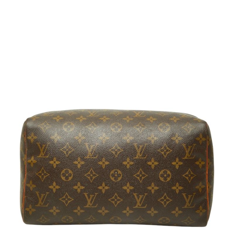 Louis Vuitton Monogram Speedy 30 Vintage Mini Boston Bag Brown Leather — view 3