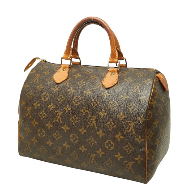 Louis Vuitton Monogram Speedy 30 Vintage Mini Boston Bag Brown Leather — view 2