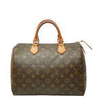 Louis Vuitton Monogram Speedy 30 Vintage Mini Boston Bag Brown Leather