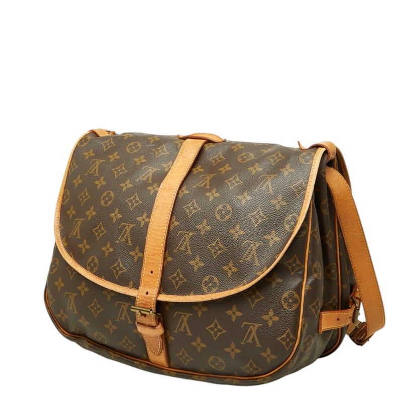 Louis Vuitton Monogram Saumur 35 Crossbody Shoulder Bag Brown Leather — view 2