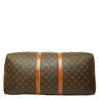 Louis Vuitton Monogram Keepall Bandouliere 55 Boston Bag 2-Way Brown Leather — view 4