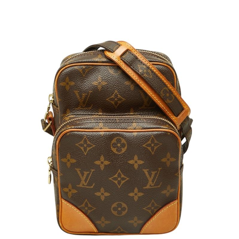 Louis Vuitton Monogram Amazone Crossbody Shoulder Bag Brown Leather