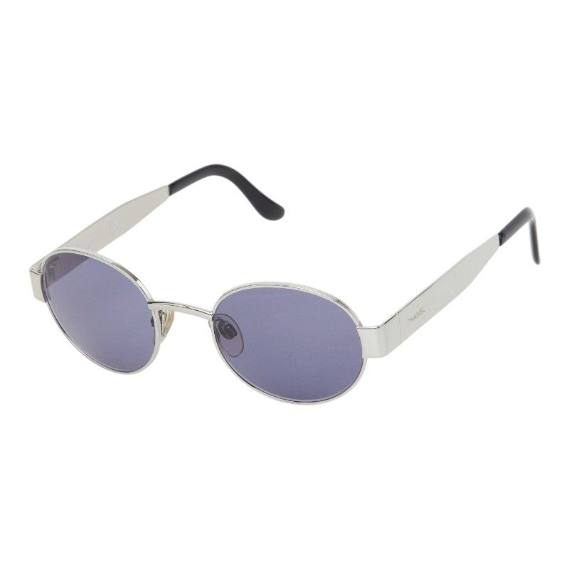 Chanel Sunglasses Blue Silver Acetate Metal Eyewear
