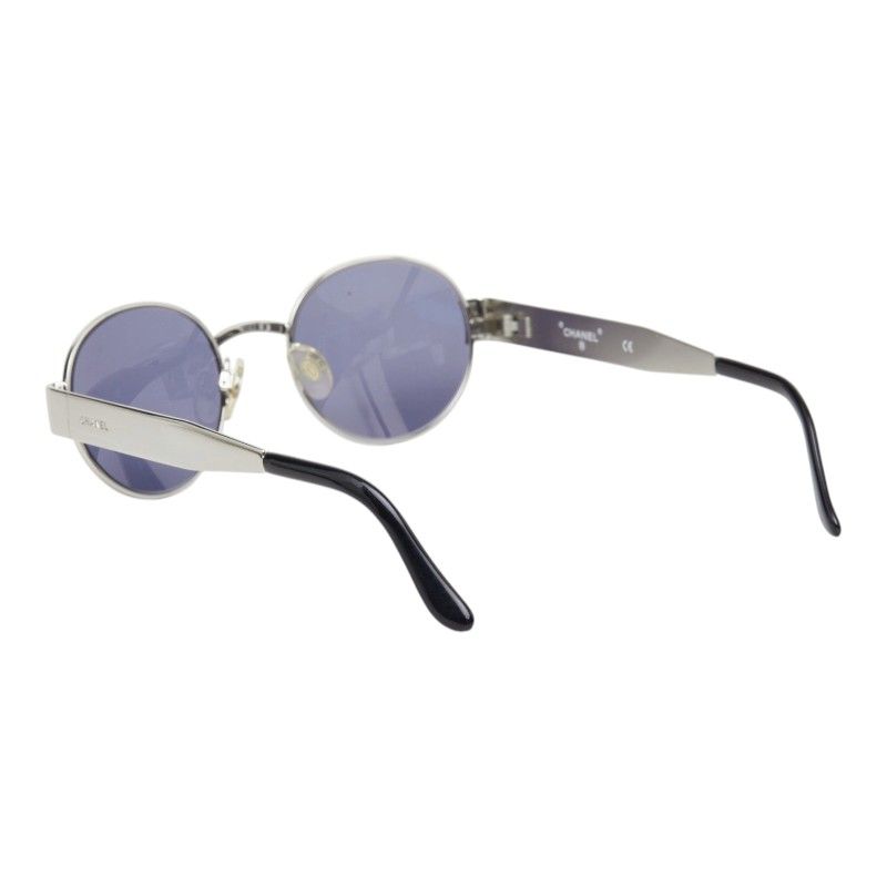 Chanel Sunglasses Blue Silver Acetate Metal Eyewear — view 2