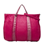 Bottega Veneta Intrecciato Tote Shoulder Bag 2-Way Pink Leather Python