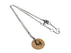 Dior Necklace Swing Logo Circle Silver Orange Metal Glitter