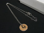 Dior Necklace Swing Logo Circle Silver Orange Metal Glitter — view 4