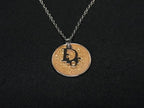 Dior Necklace Swing Logo Circle Silver Orange Metal Glitter — view 2