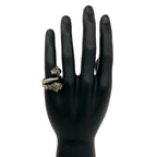 Gucci Double Tiger Head Ring Metal Swarovski Silver — view 2