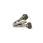Gucci Double Tiger Head Ring Metal Swarovski Silver — view 5