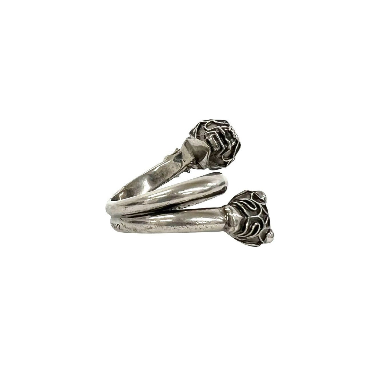 Gucci Double Tiger Head Ring Metal Swarovski Silver — view 5