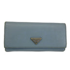 Prada Wallet Bifold Saffiano Leather Pass Light Blue