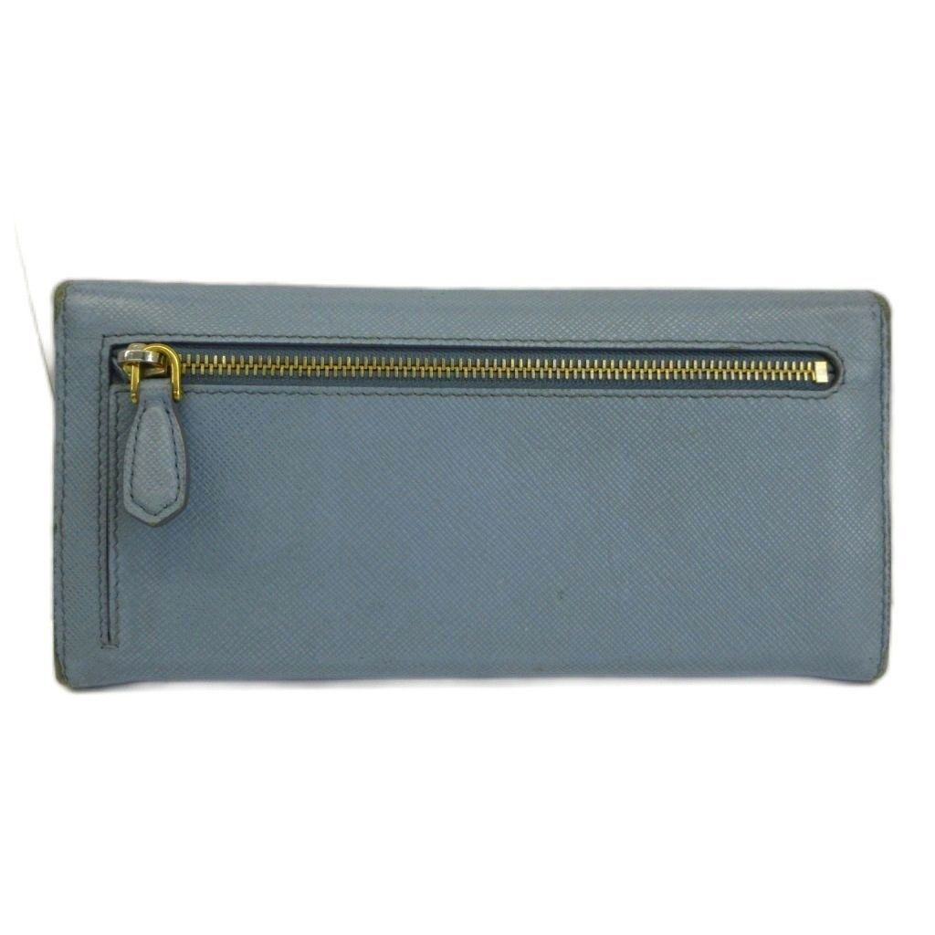 Prada Wallet Bifold Saffiano Leather Pass Light Blue — view 2