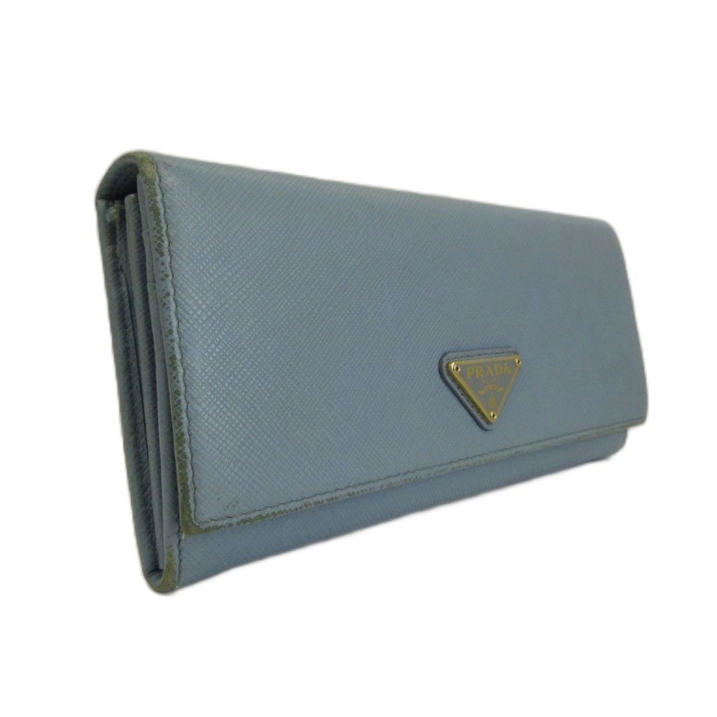 Prada Wallet Bifold Saffiano Leather Pass Light Blue — view 3