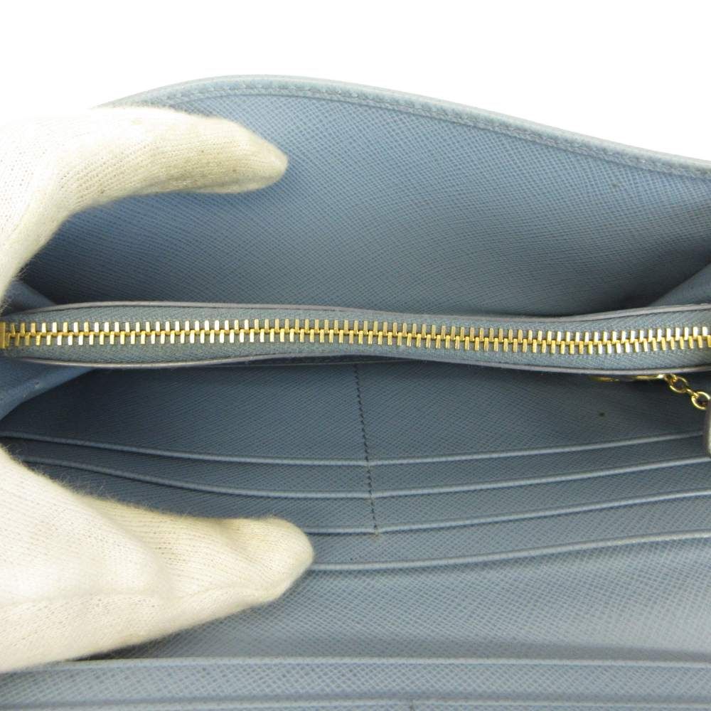 Prada Wallet Bifold Saffiano Leather Pass Light Blue — view 5