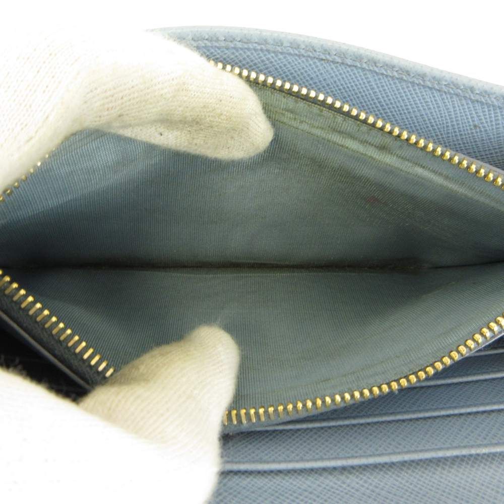 Prada Wallet Bifold Saffiano Leather Pass Light Blue — view 6