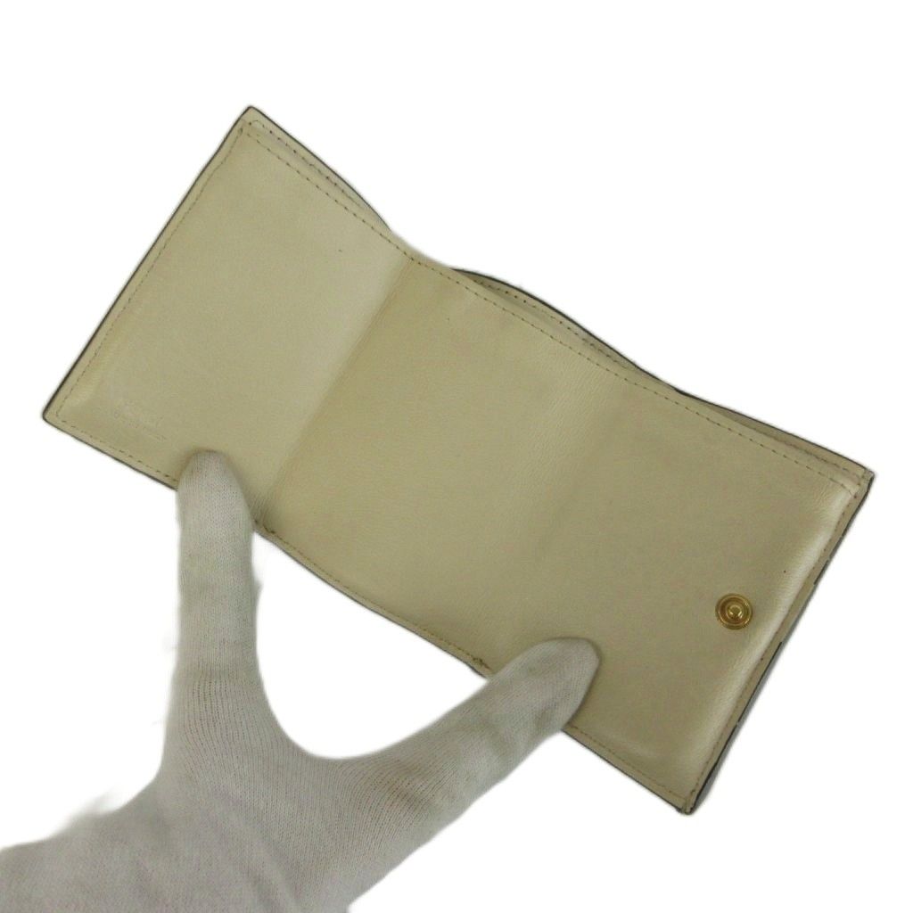 Fendi Peekaboo Wallet Trifold Cowhide Leather Turnlock Logo Gold Black — view 3