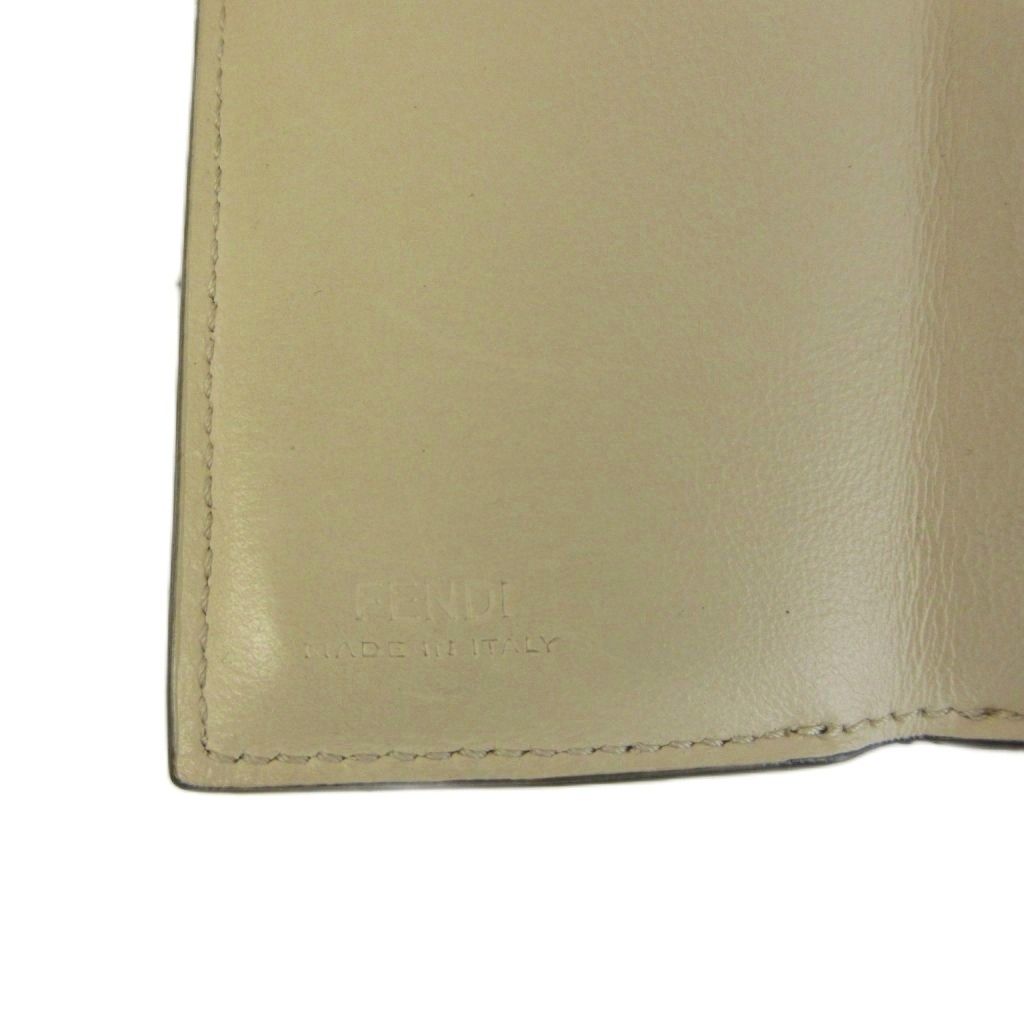 Fendi Peekaboo Wallet Trifold Cowhide Leather Turnlock Logo Gold Black — view 4